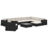 vidaXL Conjunto lounge para jardim 35 pcs preto vime