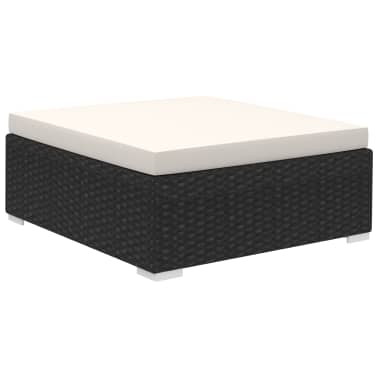 vidaXL 12 pcs conjunto lounge de jardim c/ almofadões vime PE preto[5/7]