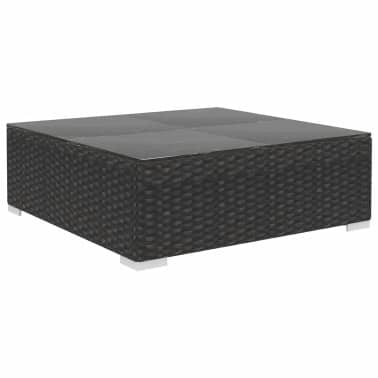 vidaXL 12 pcs conjunto lounge de jardim c/ almofadões vime PE preto[6/7]