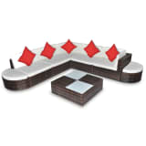 vidaXL Conjunto lounge para jardim 27 pcs castanho vime