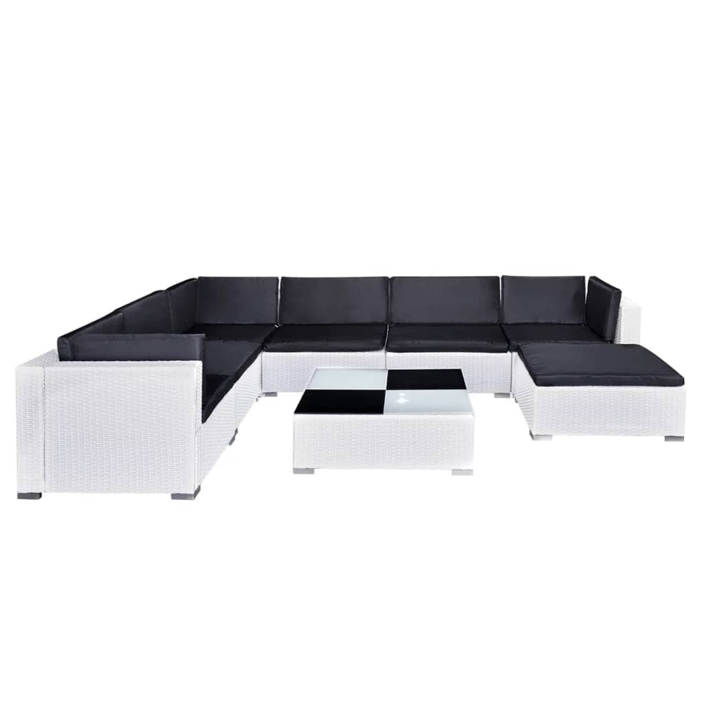 vidaXL Poly Rattan loungeset 24-delig wit