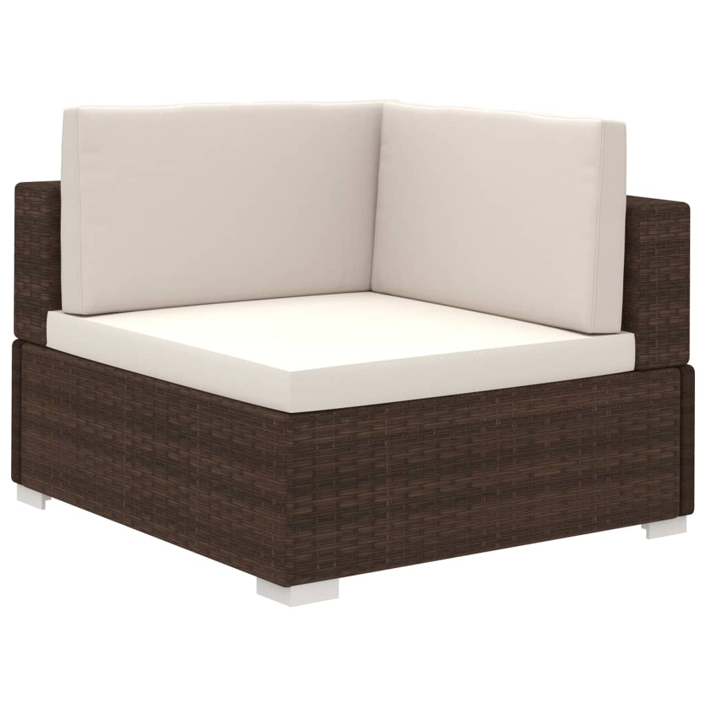 vidaXL Set mobilier de grădină cu perne, 8 piese, maro, poliratan