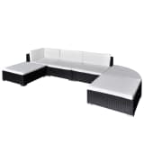 vidaXL Conjunto lounge para jardim 16 pcs preto vime