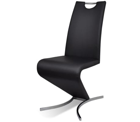 vidaXL Valgomojo kėdės, 4 vnt., juodos, dirbtinė oda