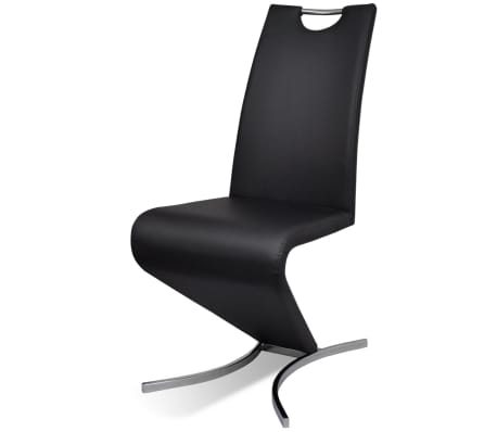 vidaXL Jedálenské stoličky 6 ks, čierne, umelá koža