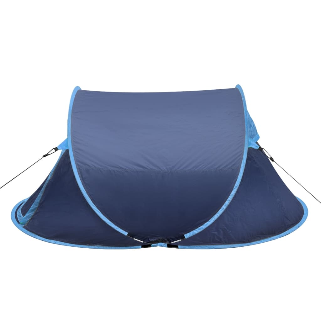 vidaXL Pop-up kampeertent voor 2 personen marineblauw/lichtblauw