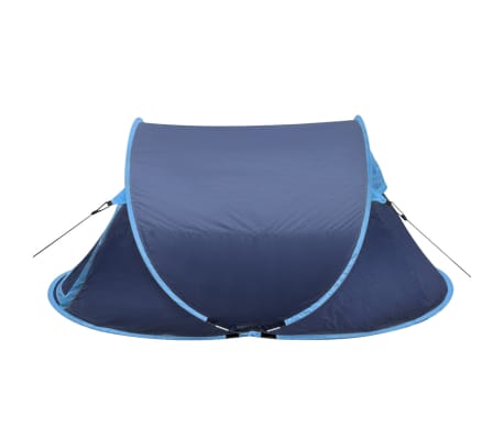 vidaXL Pop-up палатка за къмпинг, 2-местна, тъмносиня/светлосиня