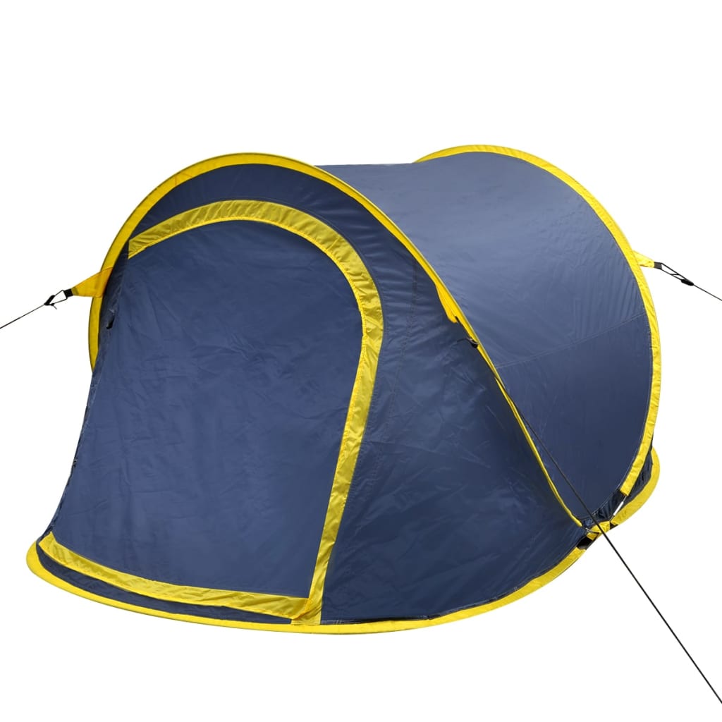 Cort camping pop-up pentru 2 persoane bleumarin/galben vidaxl.ro