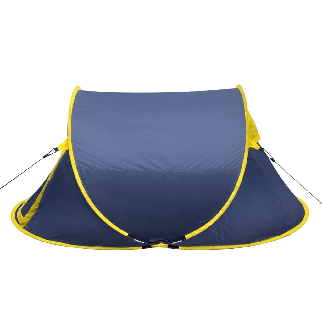 vidaXL Pop-up tent 2 personen marineblauw / geel