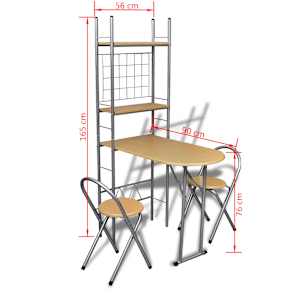 Skládací snídaňový set: barový stolek a 2 židle - obrázek 8
