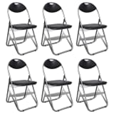 vidaXL Chaise pliable de salle à manger 6 pcs Cadre en acier Noir