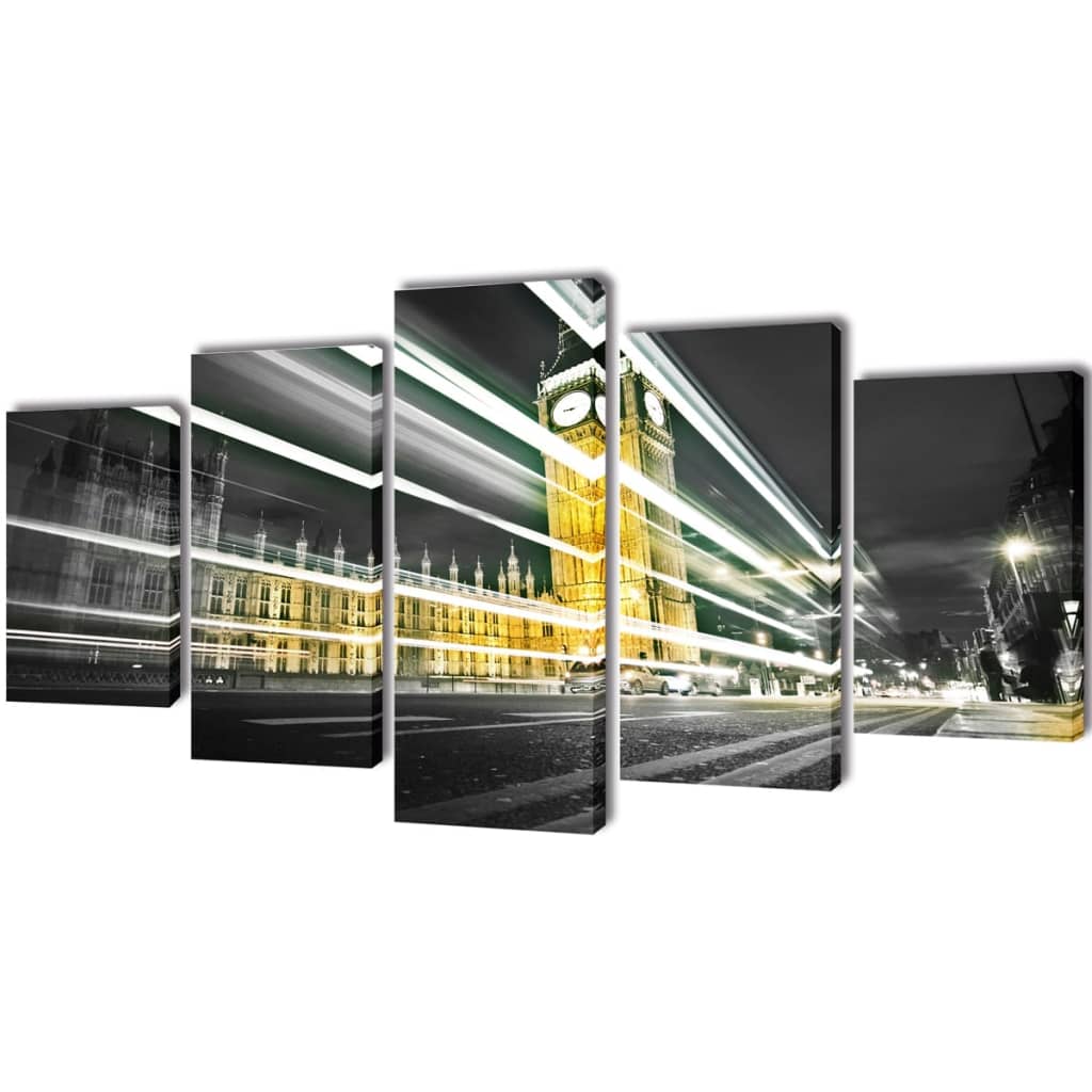 Set tablouri pânză, imprimeu Londra Big Ben 100 x 50 cm vidaXL