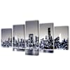 vidaXL Must-valge New Yorgi siluetiga l&otilde;uend seinale 100 x 50 cm