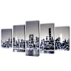 vidaXL Must-valge New Yorgi siluetiga l&otilde;uend seinale 200 x 100 cm