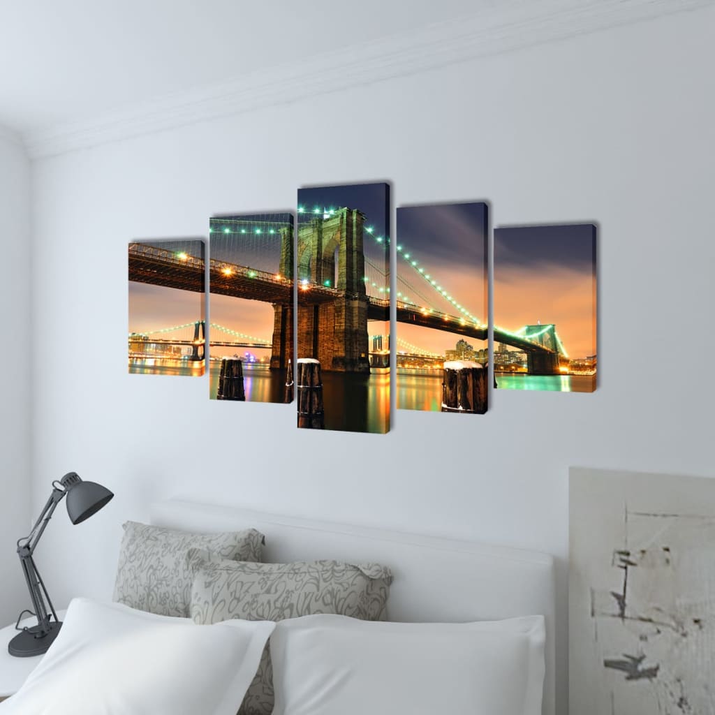 Zidne Slike na Platnu Set s Printom Brooklyn 200 x 100 cm