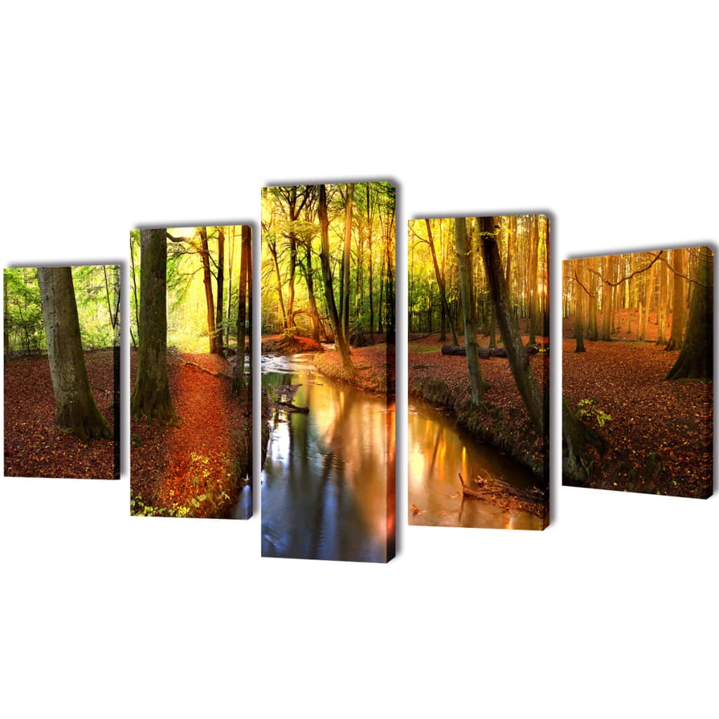 vidaXL Bilder Dekoration Set Wald 100 x 50 cm