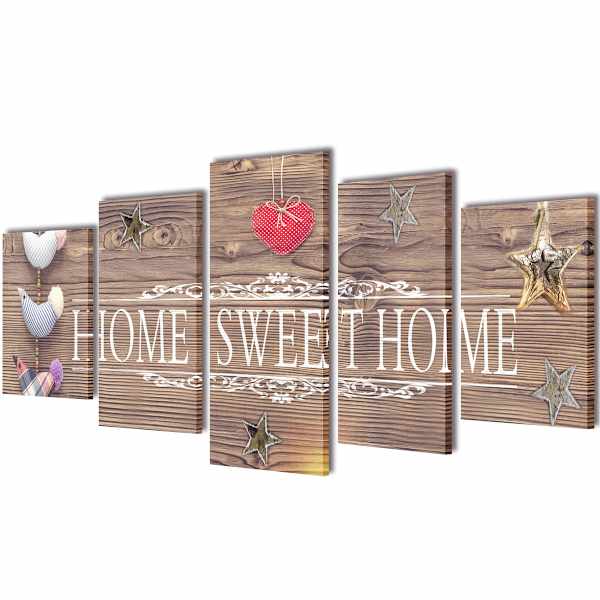 vidaXL Kirjaga &bdquo;Home sweet home&ldquo; l&otilde;uend seinale 100 x 50 cm