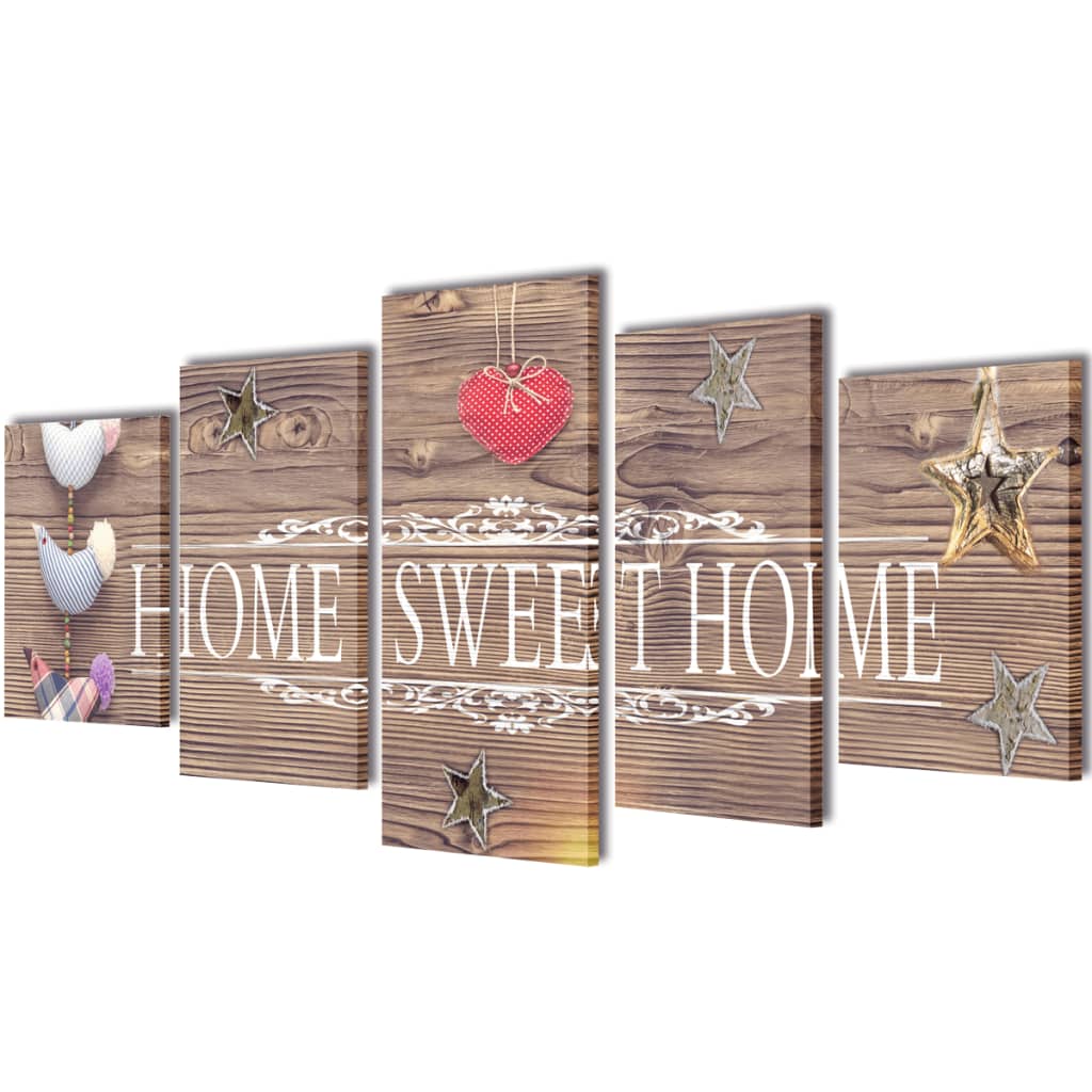 vidaXL Taulusarja Home Sweet Home 100 x 50 cm