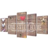 Canvas Wall Print Set Home Sweet Home Design 79" x 39"