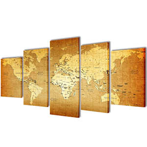 Set platen s printom zemljevida sveta 200 x 100 cm