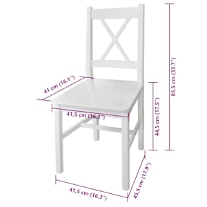 Jedilni stoli 4 kosi beli iz borovine - slika 5