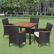 vidaXL Poly Rattan tuinstoelenset met