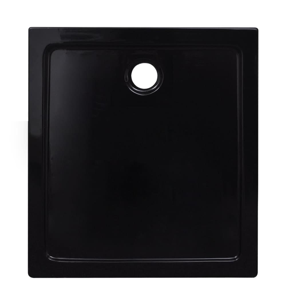 vidaXL Plato de ducha rectangular ABS negro 80x90 cm