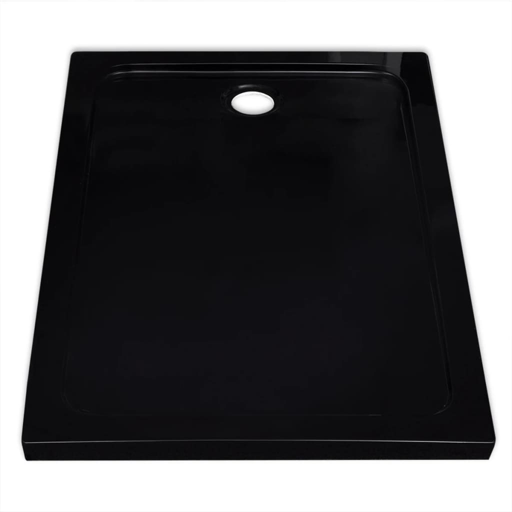 vidaXL Plato de ducha rectangular ABS negro 80x110 cm