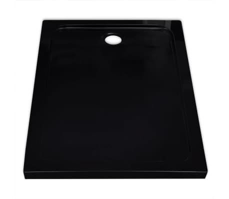 vidaXL Piatto Doccia Rettangolare in ABS Nero 80 x 110 cm