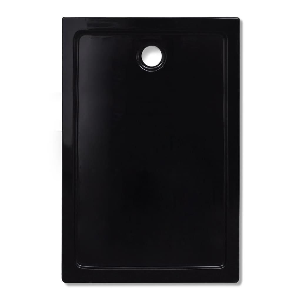 Rectangular ABS Shower Base Tray Black 80 x 120 cm