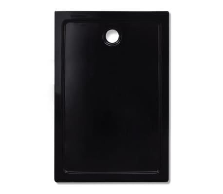 vidaXL Cădiță de duș dreptunghiulară din ABS, negru, 80 x 120 cm