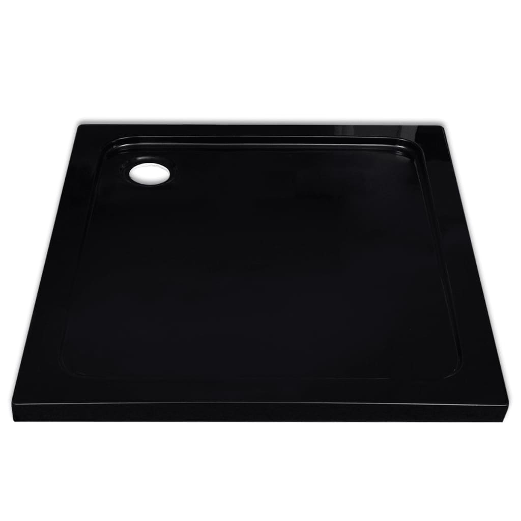 vidaXL Piatto Doccia Quadrato in ABS Nero 90x90 cm