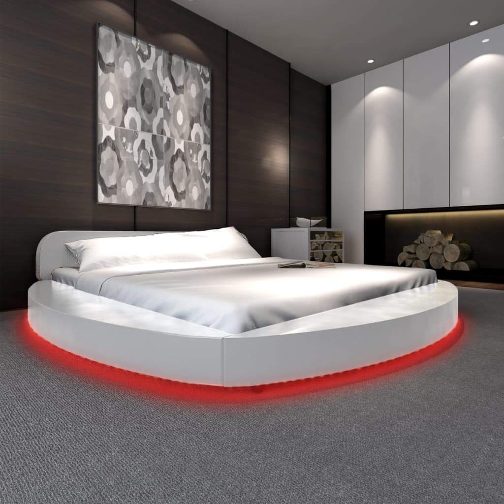 

vidaXL Bed met matras LED kunstleer wit 180x200 cm