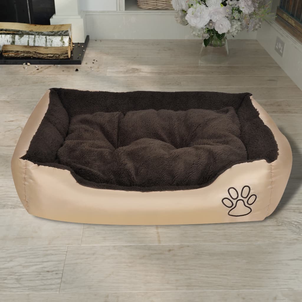 vidaXL Topla pasja postelja s podloženo blazino S