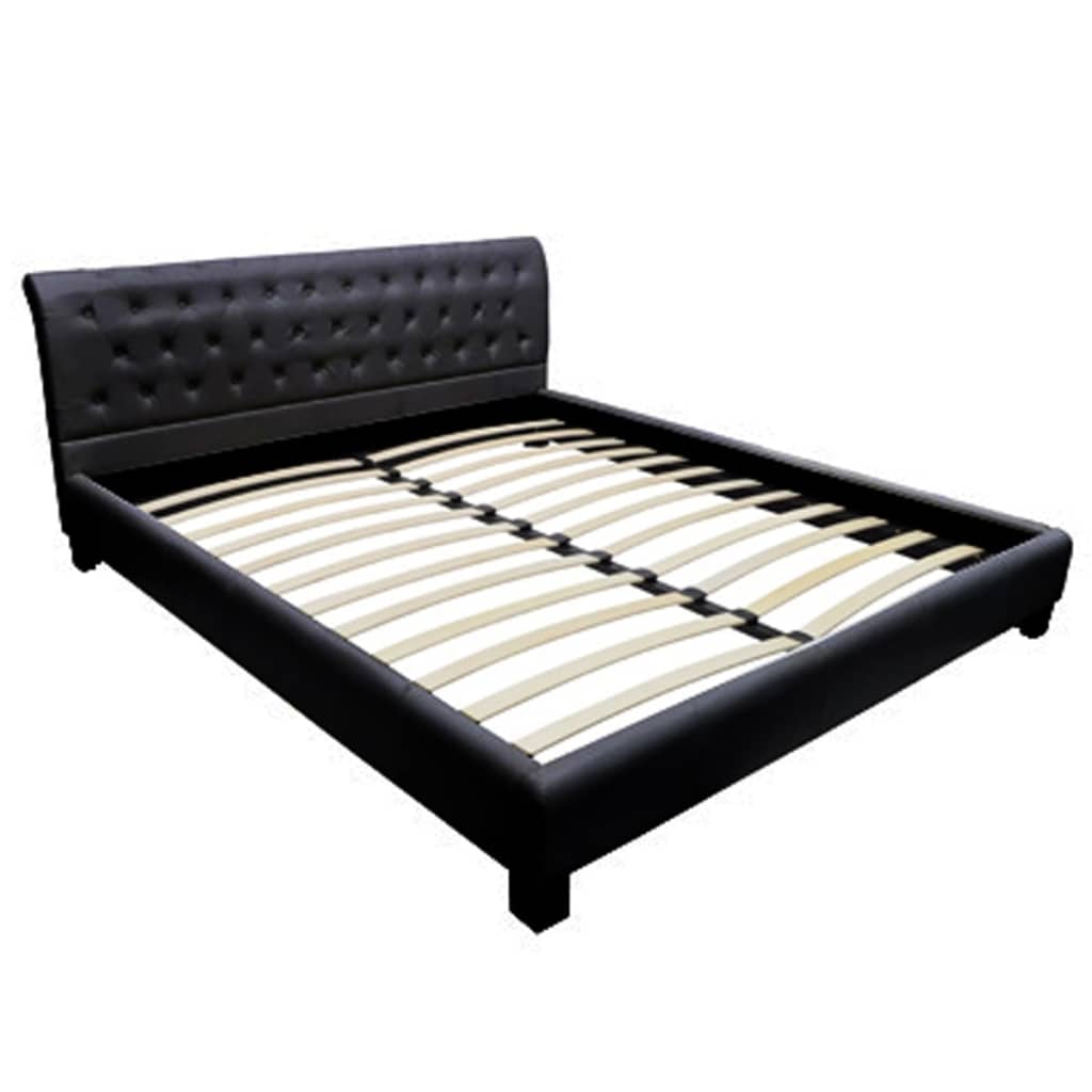 

vidaXL Bed met matras kunstleer zwart 140x200 cm