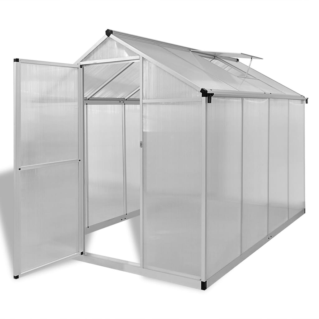 Image of vidaXL Reinforced Aluminium Greenhouse with Base Frame 4.6 m²