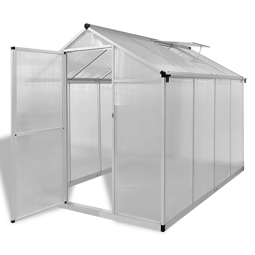 vidaXL V&auml;xthus i f&ouml;rst&auml;rkt aluminium med basram 4,6 m&sup2;