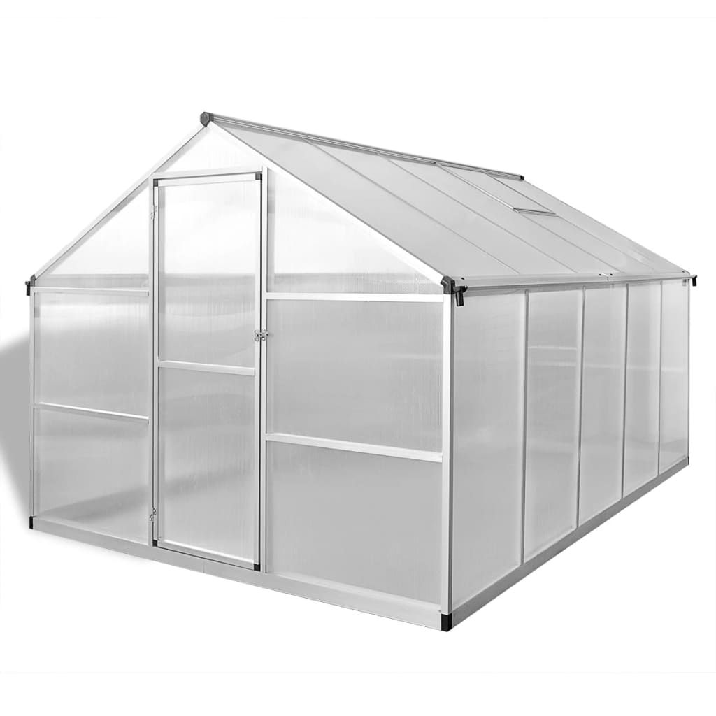 vidaXL Seră din aluminiu ranforsat cu cadru la bază, 7,55 m²