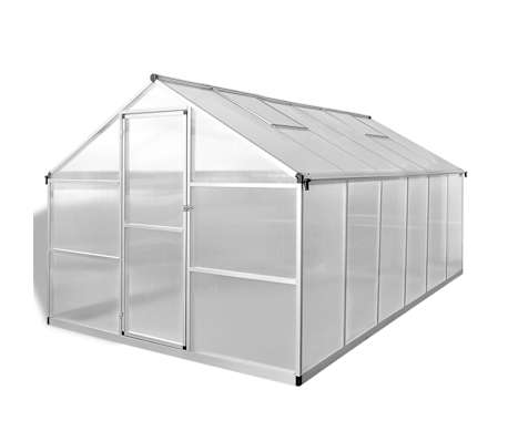 vidaXL Serre renforc&eacute;e en aluminium avec cadre de base 9,025 m&sup2;
