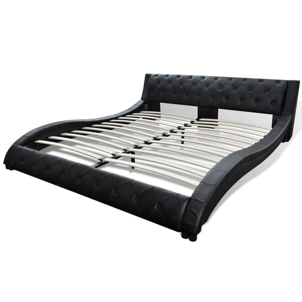 

vidaXL Bed met matras kunstleer zwart 180x200 cm