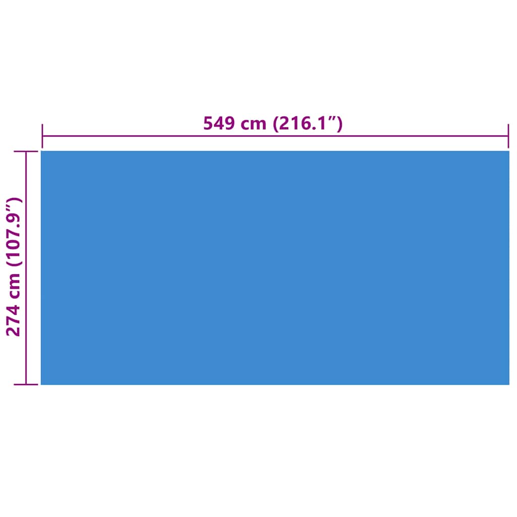 Thumbnail - vidaXL Rechteckige Pool-Abdeckung PE Blau 549 x 274 cm