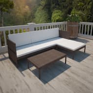 vidaXL 9-delige Loungeset poly rattan