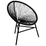 Chaise ovale noire en polyrotin
