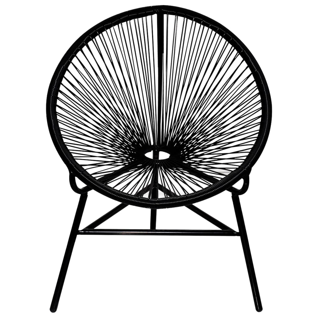 Thumbnail - vidaXL Garten-Mondstuhl Poly Rattan Schwarz