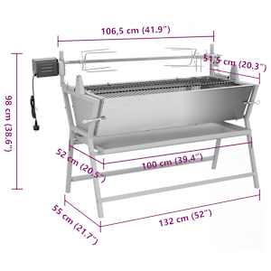 Rotisserie železo a nerezová ocel grilovací jehla - obrázek 10
