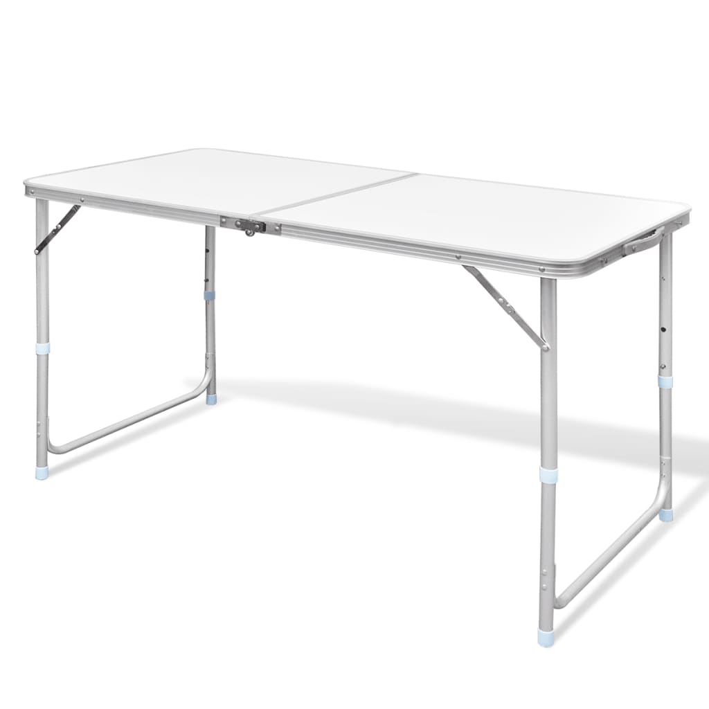 Petrashop Skládací kempingový stůl s nastavitelnou výškou, hliníkový 120 x 60 cm