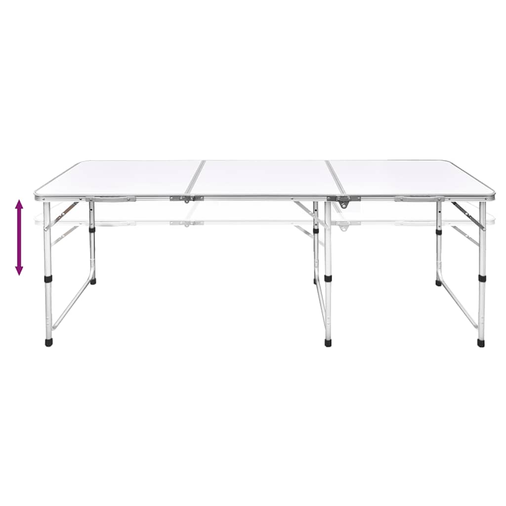 Thumbnail - vidaXL Campingtisch zusammenklappbar höhenverstellbar Aluminium 180 x 60 cm