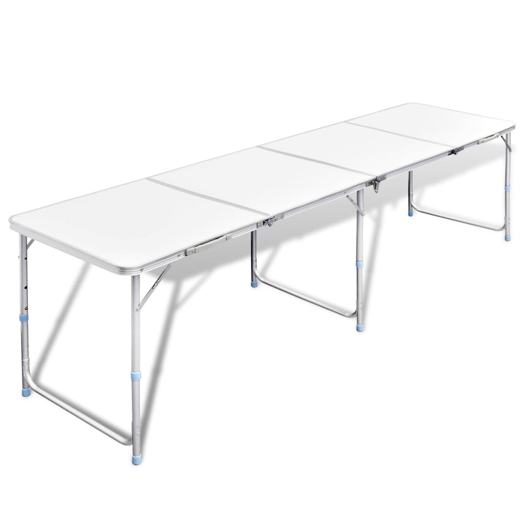 vidaXL Campingtisch zusammenklappbar höhenverstellbar Aluminium 240 x 60 cm