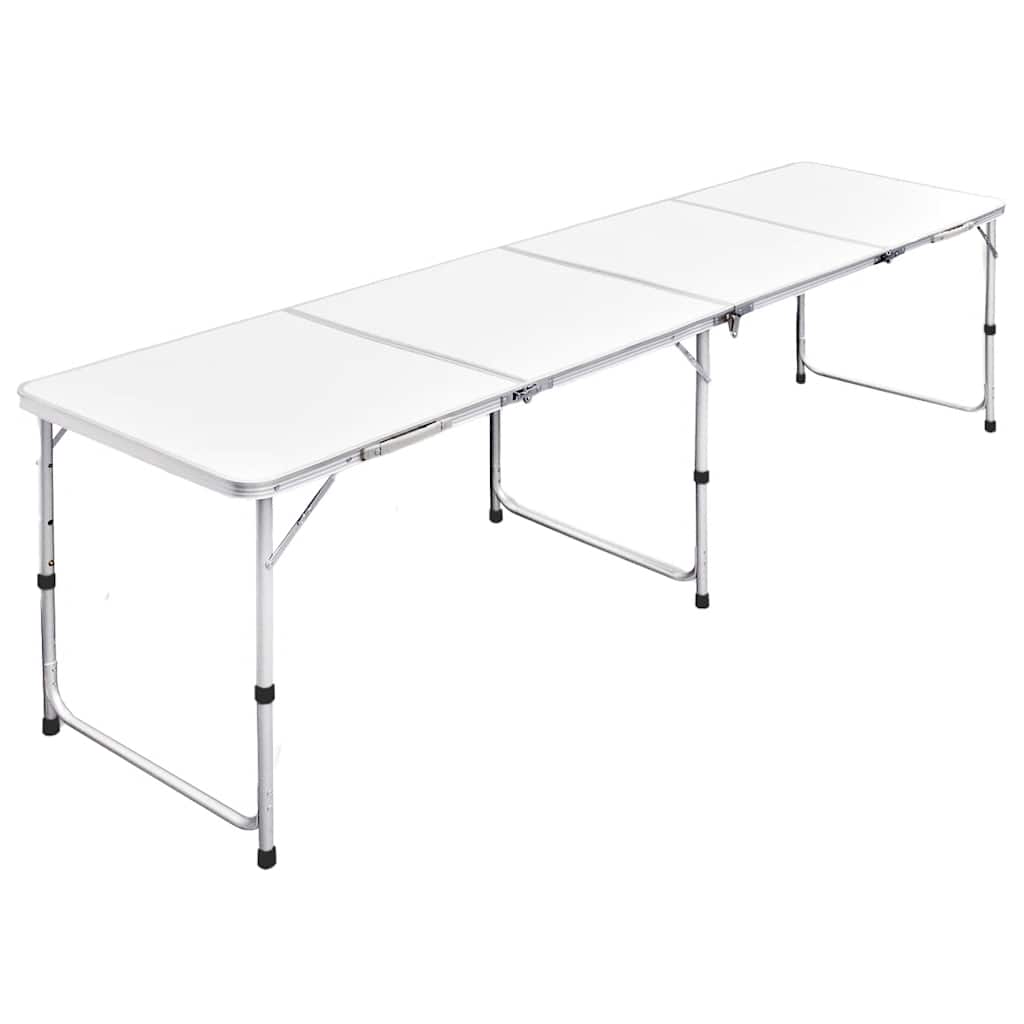 vidaXL Sammenleggbart campingbord høydejusterbar aluminium 240 x 60 cm