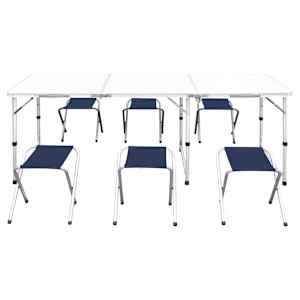 Skládací kempingový set 6 stoliček nastavitelná výška 180x60 cm - obrázek 2